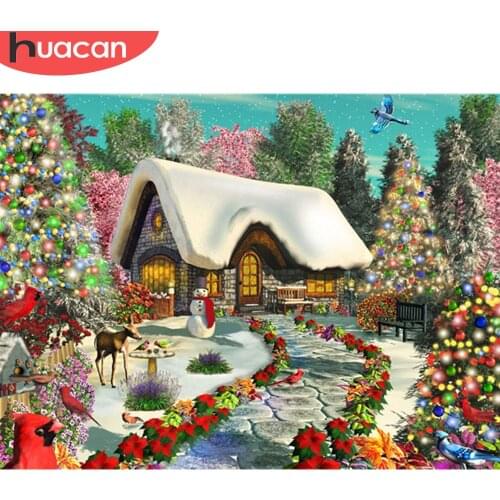 HUACAN 5D DIY Diamond Painting Christmas Tree Home Decor Full Square/Round Diamond Embroidery Sale House Handmade Gift