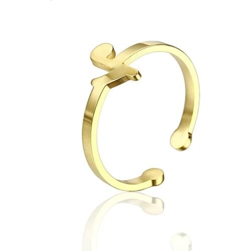 RIR Exquisite Music Adjustable Ring Gold Music Treble Silver Color Note Ring Unique Music Notes Design Music Teacher Gift