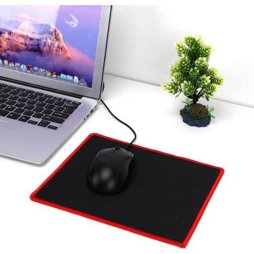 Hot 25*21CM Mouse Pad Black Red Lock Edge Rubber Speed Gaming Mouse Pad for PC Laptop Computer Black Games Mousepad Micepad New
