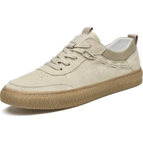 New Men Oxfords Casual Shoes Mens Breathable Genuine Leather Sneakers Lace-Up Solid Color Outdoor Casual Work Shoes Sneakers