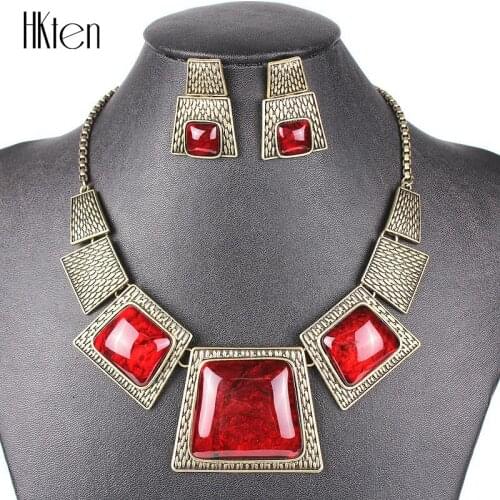 MS17366 Fashion Brand Jewelry Sets Vintage Necklace Cube Design High Quality Bridal Jewelry Party Gifts New Arrival
