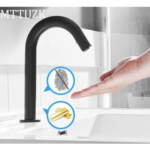 MTTUZK Deck Mounted Oil Rubbed Bronze Automatic Sensor Faucet Bathroom Basin Touchless infrared Faucet Hot Cold Taps