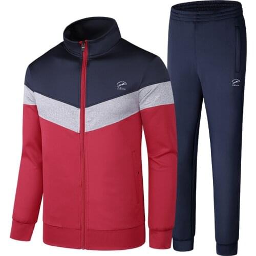 Men Sportswear Tracksuits Spring Autumn Mens Casual stand collar Jacket+Pants 2PCS Running Sets Male Brand Clothing Sweatsuits