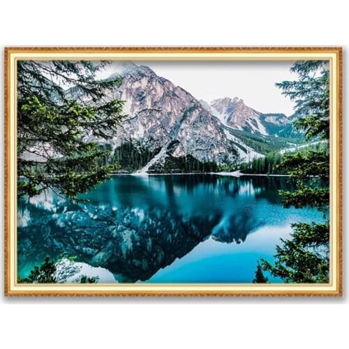 Nature Landscape DIY 11CT Cross Stitch Embroidery Kits Needlework Craft Set Printed Canvas Cotton Thread Home Decoration Design
