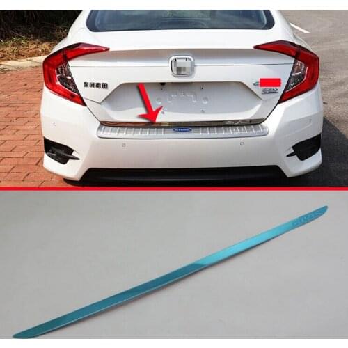 Stainless Steel Rear Door Trunk Lid Below Cover Trim Exterior Molding Stickers For Honda Civic 2016 2017