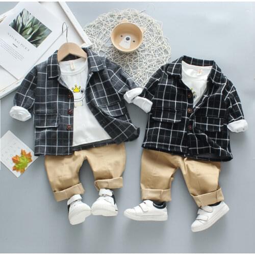 New Baby Boy Cotton Clothes Spring Autumn Children wedding Suit T Shirts Pants 3Pcs/sets Infant Kid Fashion Toddler Tracksuits