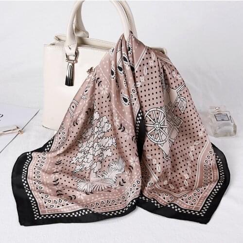 New Arrival Silk Scarf Square Women Top Quality Shawls Fashion Print Neck Scarfs 2021 Spring Summer Bandana Foulard Femme Gift