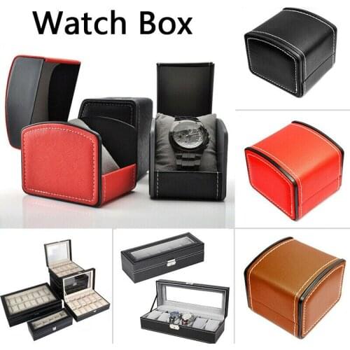2/3/6/10/12 Grids PU Leather Watch Box Case Professional Holder Organizer for Clock Watches Jewelry Boxes Case Display Best Gift