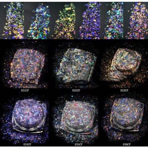 Mixed Chameleon Chrome Chunky Flakes Holographic Nail Irridescent Glitter Sequins For Tumblers DIY Manicure Loose Accessories