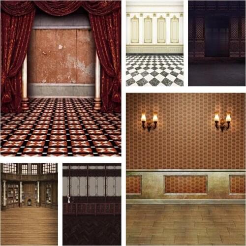 Vintage Backdrops For Photography Interior Retro Wall Door Floor Wedding Bride Shower Family Portrait Background Photo Studio