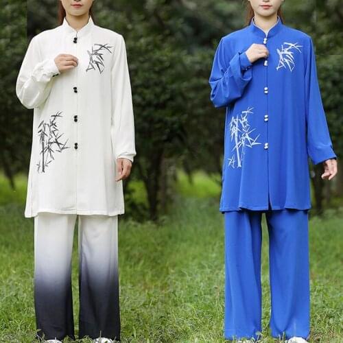 High quality Female Spring&Autumn ink bamboo kung fu performance clothing martial arts wushu suits tai chi taiji uniforms