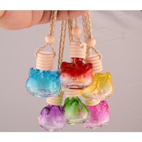 Wholesale10/20/30pcs 10ml Empty Car Hanging Perfume Bottle Essential Oil Bottle Pendant Decor Vials For Air Refreshing