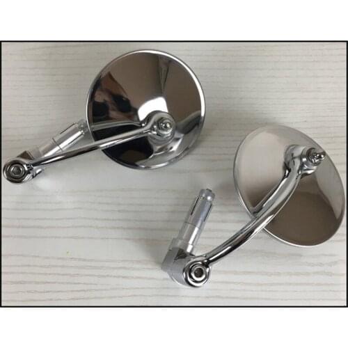 8mm 10mm Top Quality Motorcycle Handle Bar Rearview Side Mirrors Silver Motorbike Bar End Mirror Retro Motorcycle Backup Mirror