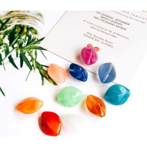 Acrylic Resin Plastic Beads Rhombus Pendant Bracelet Earring Accessories Supplies for Jewelry Making Diy Handmade 10pcs