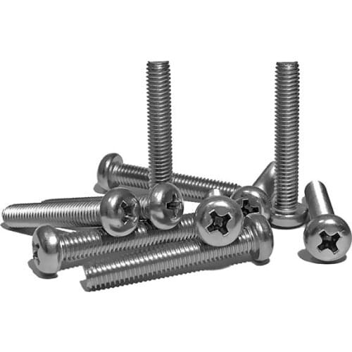 30pcs M4 304 stainless steel Phillips round head screws cross pan electronic small screw mechanical bolt GB823 5mm-50mm long