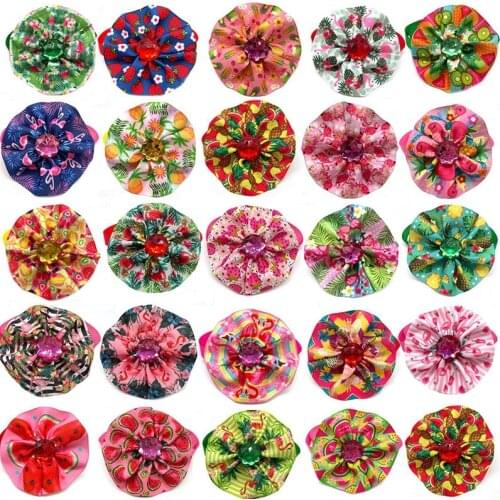 50/100pcs Pets Accessories Summer Fruit Pattern Small Dog Bowties Adjustable Pet Dog Collar Pets Supplies Dog Grooming Product