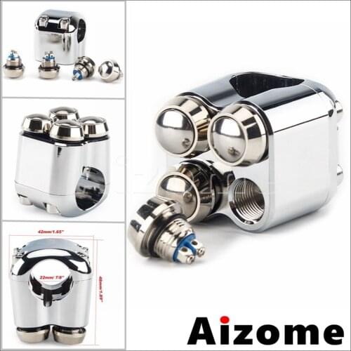 7/8" 1" 22&25mm Handlebar Switch 4-Button Aluminum M-Switches Waterproof Motorcycle Control Switch For Cafe Racer Chopper Bobber