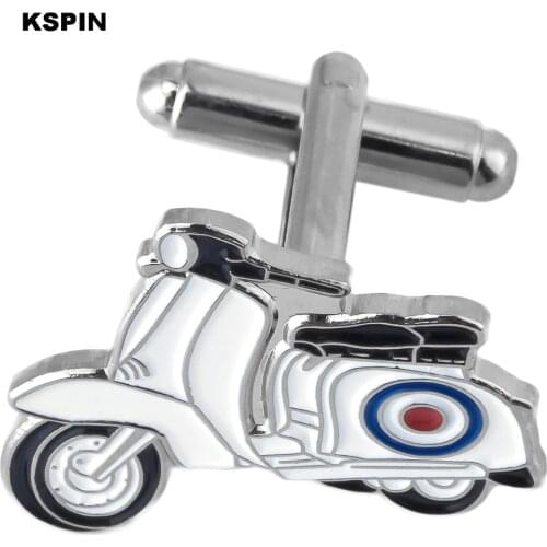 White Moto Car Cufflinks For Mens Gift High Quality Cuff Button Jewelry for Wedding Lovers' Gift White Moto XY0038-T