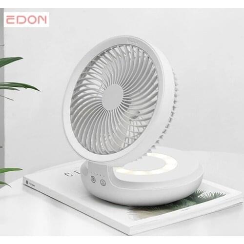 Edon E808 Wireless Suspended Air Circulation Fan USB Rechargeable Folding Electric Fan Night Light Touch Control 4 Wind Speed