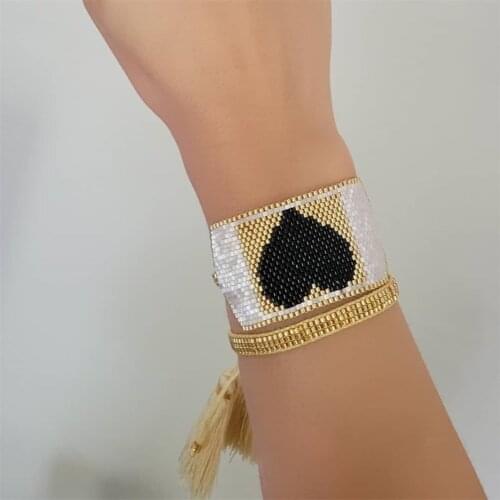 Rttooas Heart Shaped Miyuki Bead Bracelet Ladies Mexican Fashion Bracelet Friends Gift Jewelry 2021 Hand Woven Japan Pulseras