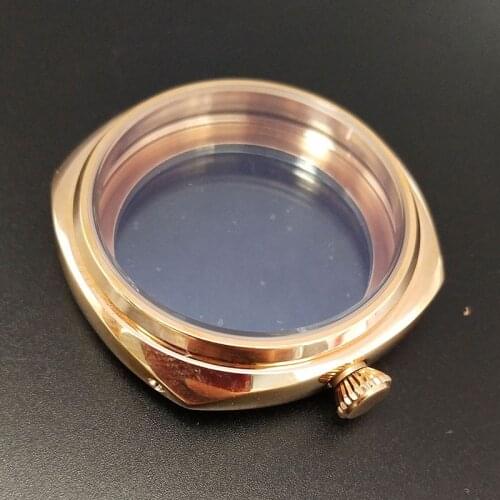 45mm Watch Case Watch Polished Stainless Steel Gold Case Suitable for ETA 6497/6498 Movement