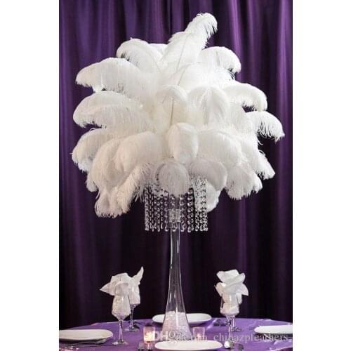 CHINAZP Factory 10 colors Hot Sell 20-25cm(8inch~10inch) DIY Ostrich Bulk Feather Plumes for Wedding centerpiece table centerpie