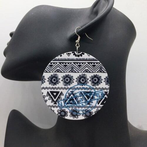 African Pattern Wooden Earrings