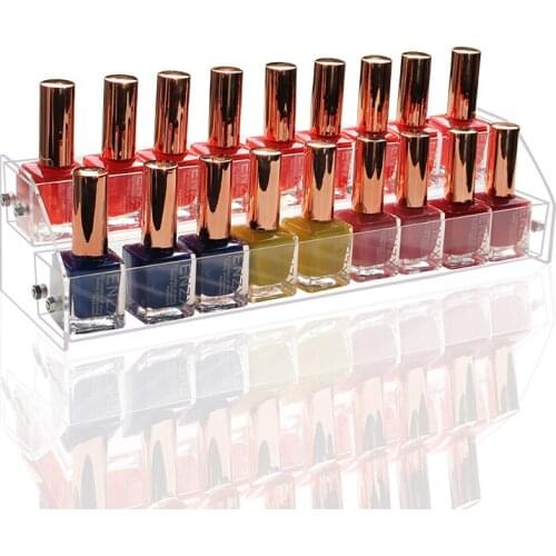 2 layer Nail Polish Holder Box Display Rack Stand Case Lipstick Organizer Storage Box Acrylic Nail Art Display