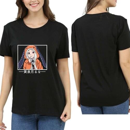 Kakegurui Cosplay Tee Yomoduki Runa Anime Japenese Streetwear Kawaii Oversized 4XL Crewneck Unisex 2021 Summer Solid T-shirt