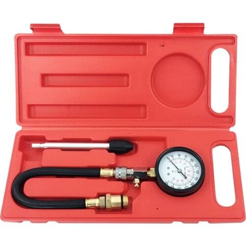 G324 0-300PSI Compression Engine Cylinder Tester Pressure Gauge Tester Kit Car Diagnostic Tool