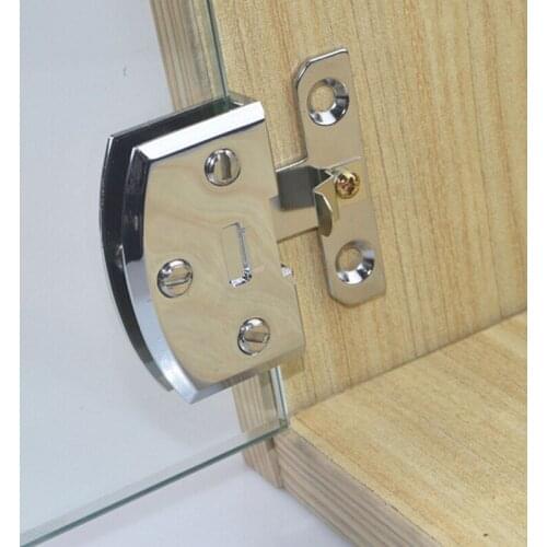 Quality Free-opening Hole Glass Cabinet Door Hinges Display Cabinet Hinges Swivel Cupboard Hinges Hardware ( 5.5*3.5cm Expand )