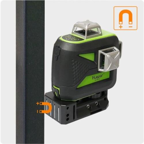 Huepar 12 Lines 3D Cross Line Laser Level Self-Leveling 360 Vertical & Horizontal Green Beam USB Charge Use Dry & Li-ion Battery