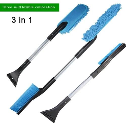 Aluminum alloy snow scraping shovel snow deicing wiping car Automobile snow shovel 3-in-1 detachable snow shovel combination