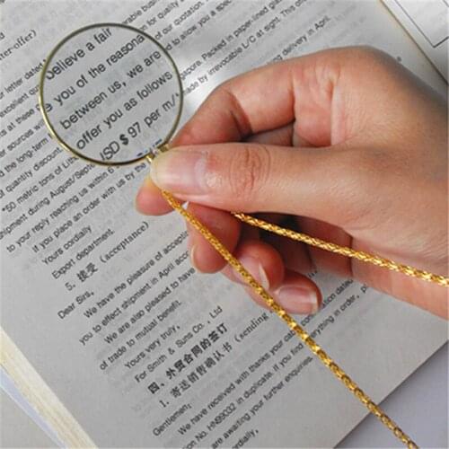 Fashion Monocle Lens Silver/Gold Color Necklace 5x Magnifier Coin Magnifying Glass Reeding Decorative Pendant For Women Gifts