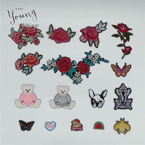Fashion style High quality Mixed Hot melt adhesive Badges DIY Embroidery Sewing Iron on patch Dress Accessories C5348-C5363
