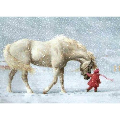 14/16/18/28 Needlework,For embroidery,DIY DMC Girl and horse animal snow 14ct Cross stitch kits,Art Pattern Cross-Stitching