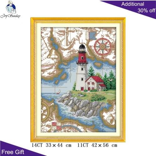 Your Gift Lighthouse Needlework F930 14CT 11CT Counted and Stamped Home Decor Lighthouse Embroidery DIY Cross Stitch kits
