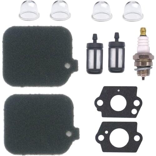 2 Pack Air Filter with Fuel Filter Spark Plug Gasket Primer Bulb Turn up kit for Stihl Blower BG45 BG46 BG55 BG65 BG85 SH55 M7DA