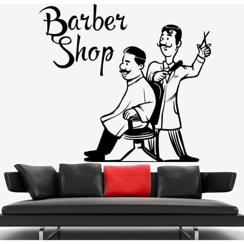 Barber Shop Wall Sticker Hairdressing Salon Window Decal Barbers Wall Decal Vinyl Art Barber Shop Decor Waterproof Mural X820