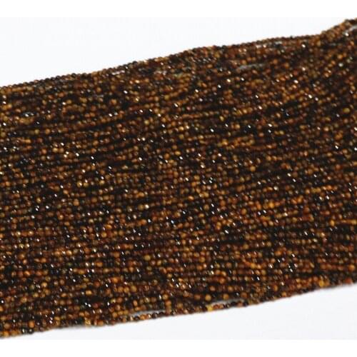 Natural tiger stone 2mm 3mm round hot sale faceted round loose beads diy jewelry 15" B471