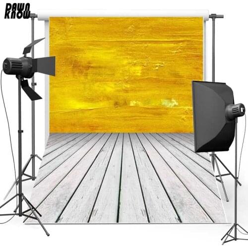 DAWNKNOW Yellow Ground Wall New Fabric Polyester Background For Kids Floor Vinyl Backdrop For Wedding Photo Studio F780