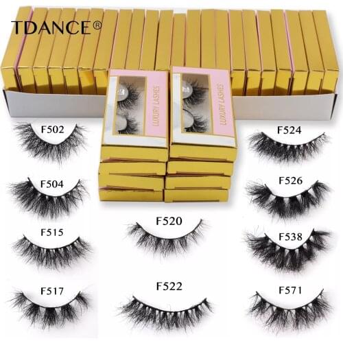 TDANCE Wholesale 5-100 Pairs Real Mink Lashes 13mm-20mm Soft Fluffy Messy Natural Eyelashes Bulk Handmade Makeup Mink Eyelash