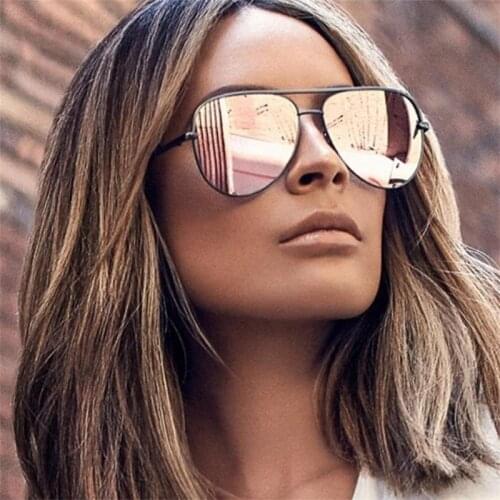 Gun Pink Sunglasses Silver Mirror Oversized Sun Glasses Brand Designer Pilot Sunglasses Women Men Shades Top Fashion Eyewear
