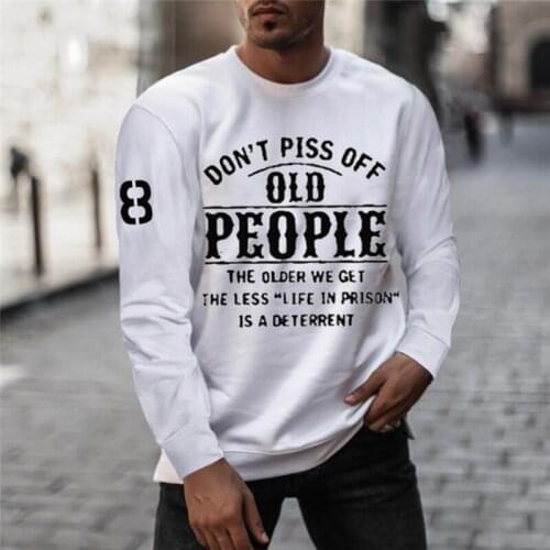 2021 New Autumn Fashion Letter Printed Sweatshirts Mens Casual Sweatshirt Long Sleeve For Men Spring Loose O-Neck Pullovers Tops