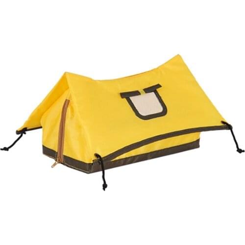 Outdoor Camping Tissue Box Creative Tent-Shaped Tissue Storage Box Foldable Portable Tissue Storage Bag