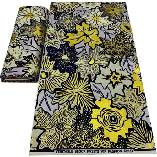 High Quality Veritable Gold Wax Ankara Printed Cotton Fabrics By Yard Real African Style Dress Material Fabric For Sewing SP 602