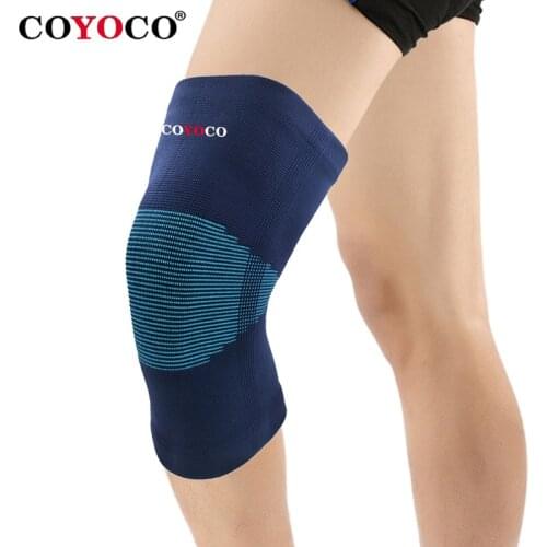 1 Pcs Sports Knee Protector Pad Support COYOCO Brand Kneepad Prevent Arthritis Injury High Elastic Knee Guard Keep Warm Blue