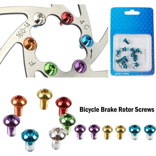 12PCS Colorful Bicycle Disc Brake Rotor Torx Bolts T25 M5x10mm MTB Bike Alloy Steel Disc Brake Rotor Fixing Screws