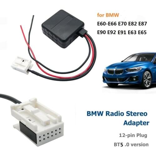 12V Car bluetooth 5.0 Module AUX Cable Adapter Audio Radio Stereo AUX-IN for BMW E60-E66 E70 E82 E87 E90 E92