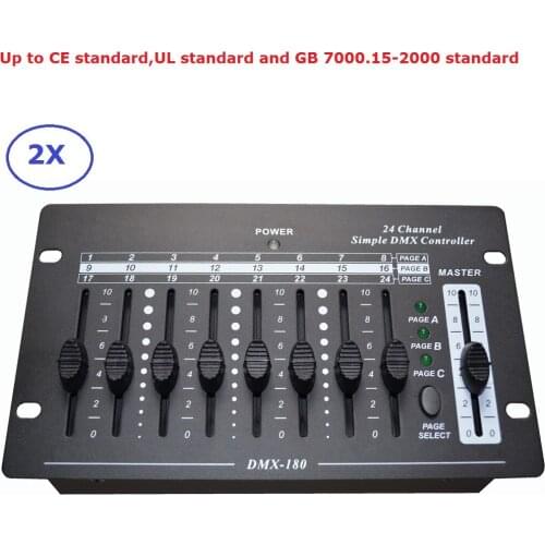 2 Pack 24 Channel Simple DMX Controller Stage Lighting Equipments DMX Console For LED Par Moving Head Lights DJ Controller